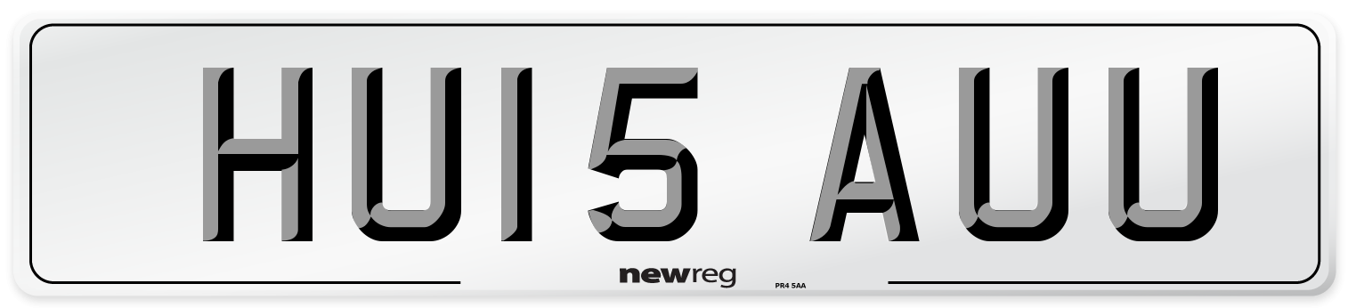 HU15 AUU Number Plate from New Reg
